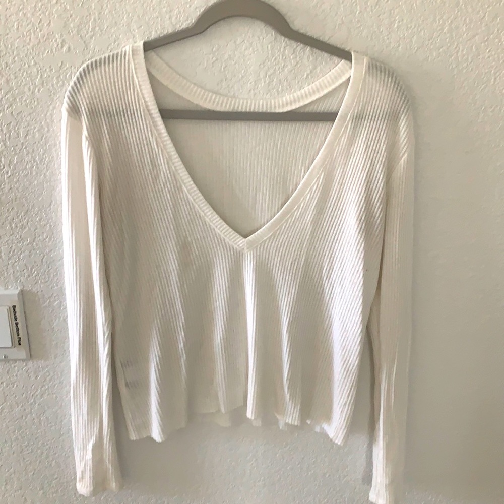 JOAH BROWN, WHITE SWEATER, ONE SIZE FiTS ALL